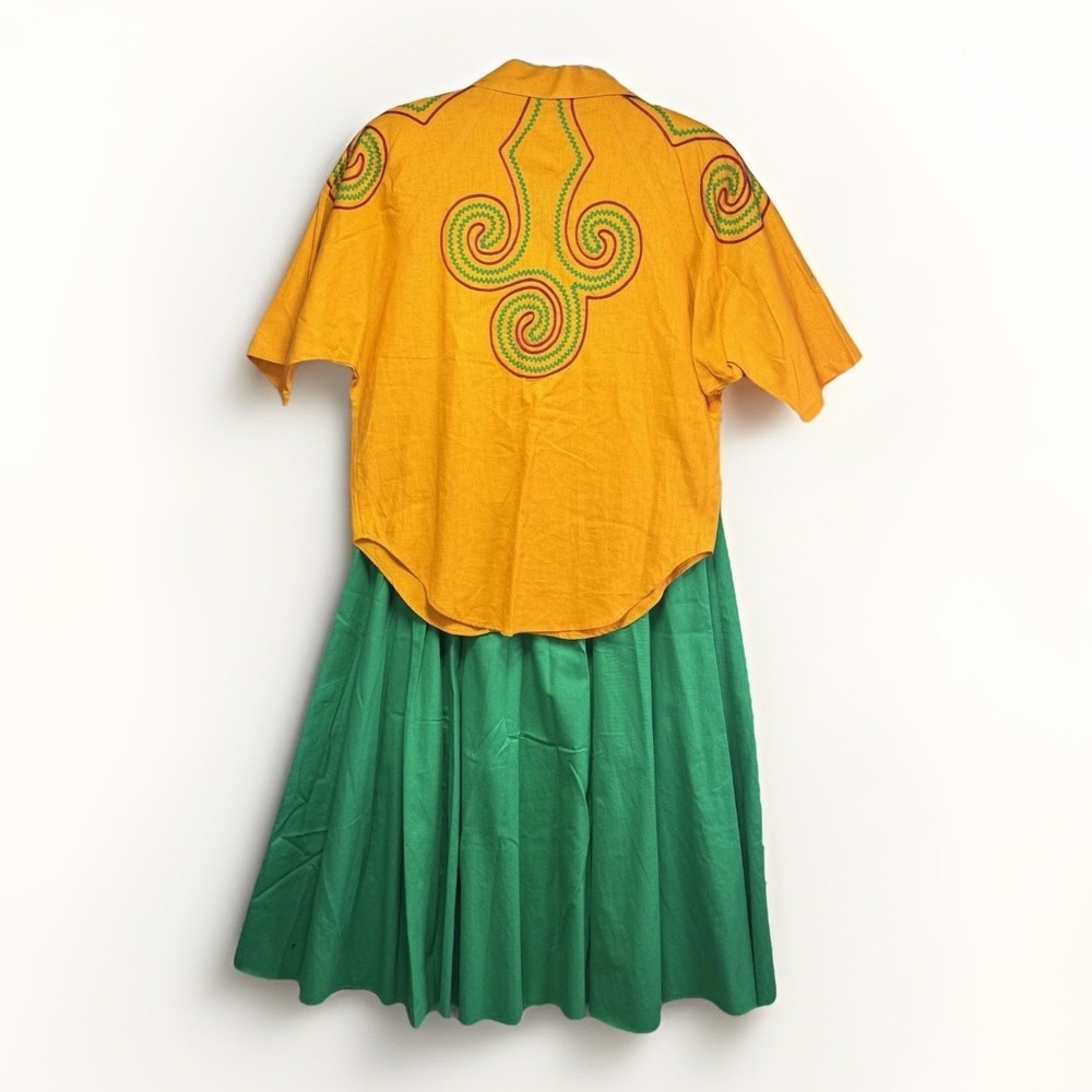Rare VTG Hairston Roberson Set Skirt & Top Embroidered Festival Southwestern L